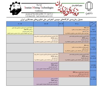 کارگاه های آموزشی سومین کنفرانس ملی فناوری های معدنکاری ایران